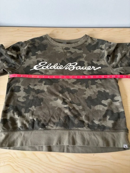 Eddie Bauer Olive & Dark Green Camo Crewneck Sweater - Picture 10 of 11